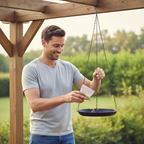 Hanging Planter for Indoor Outdoor, Plant Hanger, Hanging Plant Holder, Plant Pot Shelf Basket for Window Wall Ceiling Garden with Chains and Hooks, 2Pcs (Round) - style: Round