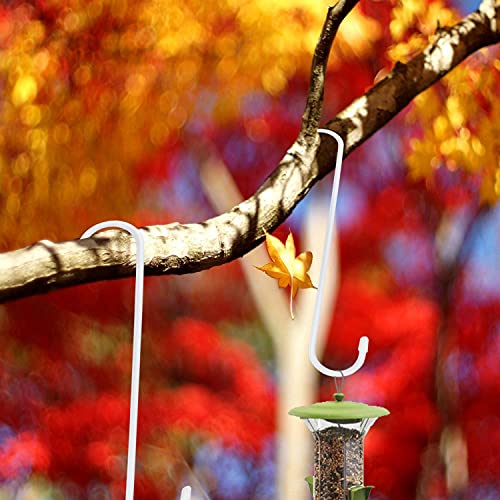 ESFUN 6 Pack 12 inch Extra Large S Hooks White Heavy Duty Plant Hanging Hooks Long S Shaped Extension Hooks for Kitchenware,Utensils,Pergola,Closet,Flower Basket,Garden,Patio,Indoor Outdoor Uses - color: White