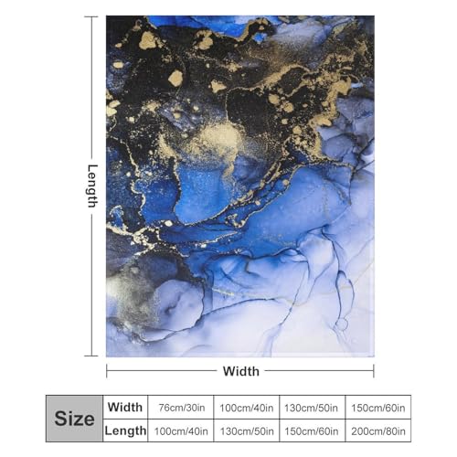 Modern Marble Blanket, Abstract Luxury Baroque Golden Dark Blue Stone Veins Pattern Soft Warm Cozy Plush Flannel Covers for Livingroom Bedroom Couch Chair Camping Travel Home Decor Tapestry 30x40in - color: Abstract-20, size: 30W" x 40L"