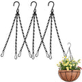 3 Pack16 inches Black Hanging Basket Chain,Flower Pot Basket Chains 3 Point Replacement Chain Hangers for Lanterns, Bird Feeders, Planters and Other Ornaments