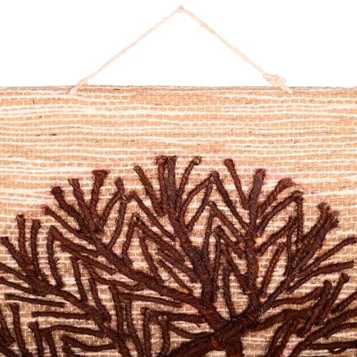Tarini Gallery Hand Made Jute Wall Hanging Hand woven Tapestry Art Home View Natural Landscape Scenery for Home Office Decor and Gifting (Brown Tree) - color: Brown Tree