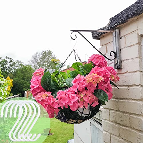12 Pack 4-1/2 Inch White S Hooks for hanging, Large Vinyl Coated S Hangers Hooks Heavy Duty, Steel Metal Rubber Coated Closet Rod Hooks for Hanging Jeans Clothes Plant Pot Pan Cup Bathrooms Towel Robe - color: White
