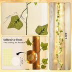 DomeStar 40Ft 120 LED Fairy Lights with Vines, Vines with Light for Bedroom, Curtain String Lights with Remote for Dorm, Wedding, Party, Wall, Indoor, Outdoor Holiday Home Decor - style: 40Ft-120LED-lvy