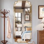 Kelly Miller 70"x30" Large Gold Beveled Full Length Mirror, Traditional Farmhouse Rectangular Wall Mirror for Bedroom, Living Room, Hallway, Entryway - size: 70"L x 30"W