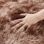 DETUM Runner Rug 2x6 Brown Tie-Dye Runner Rugs for Kitchen Bedroom Bedside Hallway Entryway Super Soft and Fluffy Carpets Washable Kids and Pets Friendly - color: Brown, size: 2 x 6 feet
