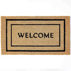 KANKUN Coco Coir Door Mat with Heavy Duty Backing, Welcome Doormat (17" x 30"), Doormat Entrance (Double Box) - color: Double Box