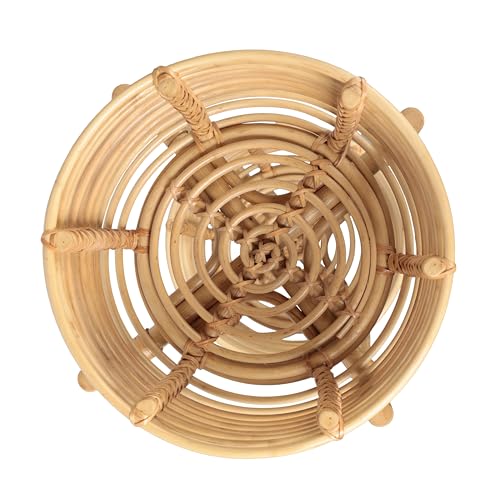 JONATHAN Y Zachariah 33.5" Bohemian Minimalist Handmade Rattan 2-Tier Indoor Planter Stand, Natural Woven Decorative Stand PLN3000A - color: Natural