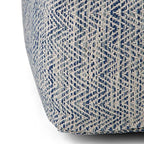 SIMPLIHOME Nate Square Pouf - 20 inch Wide Upholstered Handwoven Cotton Ottoman in Patterned Denim Melange, Boho Footstool or Extra Seating for Living Room with Artisanal Texture, Assembled - color: Patterned Denim Melange, style: Cotton Pouf