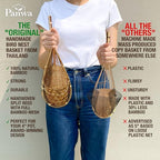 Handmade 100% Thai Bamboo Hanging Orchid Basket – 4 Inch, 5 Inch, 6 Inch (Triple Set) - color: 4 Inch, 5 Inch, 6 Inch - Triple Set