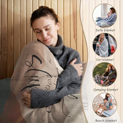 HIWX Boho Christian Blanket, Give It to God and Go to Sleep Bible Verse Abstract Mountain Throw Blanket for Home Bedroom Living Room Couch Bed Decor, Christian Gifts for Women, 50x60 Inches - color: Sleep, size: 50“L x 60”W