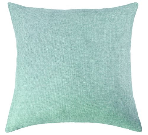 Aiking Home Imitation Burlap Throw Pillow Cover 18x18 Inch Vintage Faux Linen Rustic Natural Look, 1 Piece Elegance Farmhouse Style Accents Pillow Case for Indoor Use, Aqua - color: Aqua, size: 18" x 18" (Pack of 1)