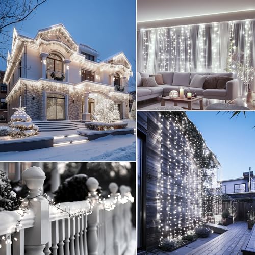 Brightown Battery Operated Christmas Lights 2 Pack 18 Feet 50 LED Clear Mini String Lights with 8 Modes Waterproof Tree Lights for Xmas Outdoor Indoor Holiday Party Garden Decor, Pure White - color: Pure White, size: 50 LEDs x 2 Pack