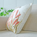 vctops Farmhouse Pampas Grass Cotton Tufted Throw Pillow Cover Boho Embroidery Pillowcase Soft Square Cushion Case for Sofa Couch Bed Chair (Dark Pink,18"x18") - color: Dark Pink