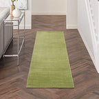 Nourison Home Nourison Essentials Green 2'2" x 7'6" Area Rug - Easy Clean, Non Shedding, Bed Room, Living Room, Dining Room, Kitchen (8' Runner) - color: Green, size: 2'2" x 7'6" (Runner)