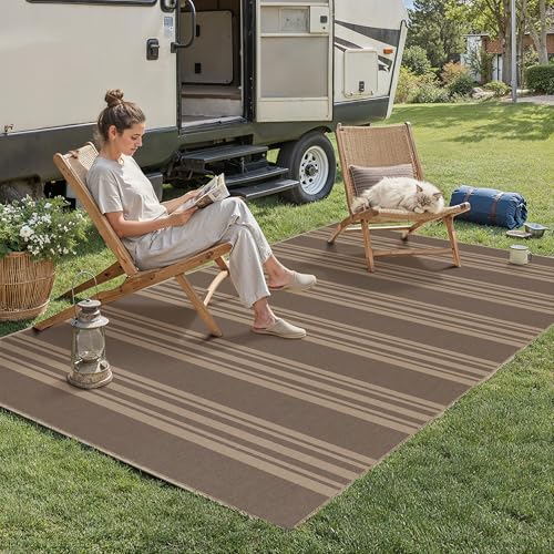 PureCozy Striped Easy Jute Rug 3x5 Nature Entryway Carpet Washable Non Slip Office Door Mat Farmhouse Neutral Non Shedding Small Indoor Outdoor Rug for Bathroom Kitchen Bedroom Living Room - color: Nature/Striped, size: 3' x 5' (Rectangular)