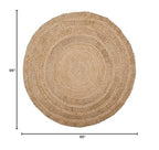 SAFAVIEH Natural Fiber Round Collection 8' Round Natural NF356A Handmade Boho Charm Farmhouse Jute Area Rug - size: 8' (Round)