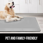 GORILLA GRIP Comfortable Cushioned Kitchen Mats for Floor, 48x20, Waterproof and Stain Resistant Soft Top, 3/4 Inch Thick Ergonomic Standing Desk Anti Fatigue Mat, Foam Supports Feet, Light Gray