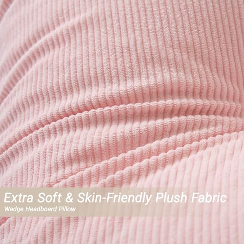 Headboard Pillow Wedge Pillow Headboard Dorm Headboard Twin XL Long Back Pillow for Bed Sitting up Sleeping Bolster Pillow for Mattress Gap Filler - color: Pink