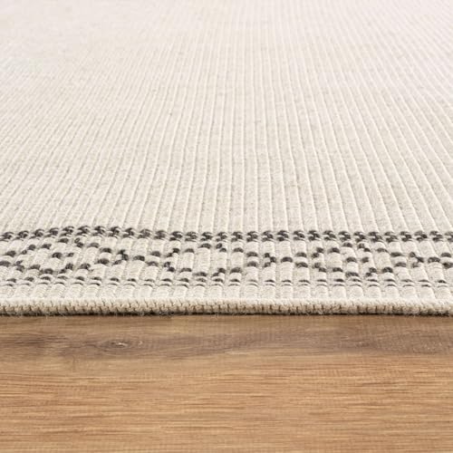 Luul Home Easy Jute Rugs 2x3 Frame Bone Color Living Room Indoor Outdoor Door Mat for Patio and Kitchen Rug High Traffic Washable Easy to Clean Solid Boho Woven Design Carpet (2 x 3) - color: Frame/Bone Black, size: 2' x 3' (Rectangular)