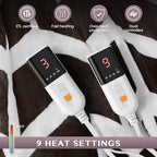 VENTIMI Electric Blanket Queen, 84" x 90" Heated Blanket with 9 Heat Levels & 2-4-8-10 Hours Auto Off, Fast Heating Blanket with ETL & FCC Certification, Coffee - color: Coffee, size: Queen