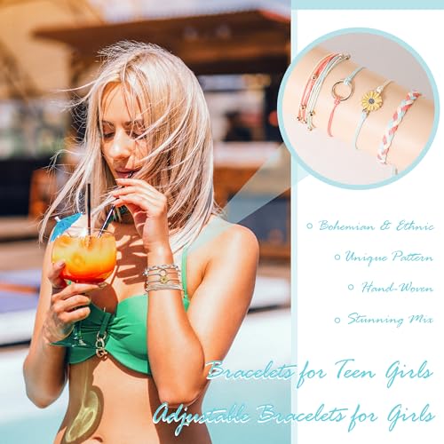 choice of all String Bracelets for Women Boho Wave Surfer Beach Wear Cute Bracelets Set Summer Friendship Jewelry Accessories Beach Stuff - color: A2:orange beach surfer bracelets
