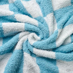 Checkered Throw Blanket, Light Blue Soft Cozy Fluffy Knitted Throw Blankets for Couch, Sofa, Bed, Chair, Warm Fuzzy Travel Picnic Lightweight Plaid Blanket, 50x70 inches - color: Light Blue, size: 50×70 Inch