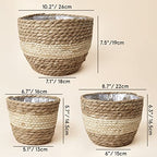 LA JOLIE MUSE Seagrass Planter Basket Indoor Outdoor, Flower Pots Cover, Plant Containers, Beige, 10 inch - color: Beige