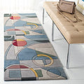 SAFAVIEH Rodeo Drive Collection Runner Rug - 2'3" x 18', Blue & Multi, Handmade Mid-Century Modern Abstract Wool, Ideal for High Traffic Areas in Living Room, Bedroom (RD845B) - color: Blue/Multi, size: 2'3" x 18' (Runner)