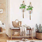 6inch Hanging Planters for Indoor Plants with Self-Watering Pots, Macrame Wall Plant Hanger | Small Macrame Plant Hanger with Pot, Hanging Wall Planter (2 Pack, 6-inch Pots) - size: Large