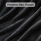 NEWCOSPLAY Super Soft Queen Blanket Black Premium Silky Flannel Fleece Leaves Pattern Lightweight Bed Blanket All Season Use (Black, Queen(90"x90")) - color: Black, size: Queen(90"x90")