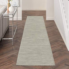 Nourison Home Positano Light Grey 2'2" x 12' Area Rug - Easy Clean, Non Shedding, Bed Room, Living Room, Dining Room, Kitchen (12' Runner) - color: Light Grey, size: 2'2" x 12' (Runner)