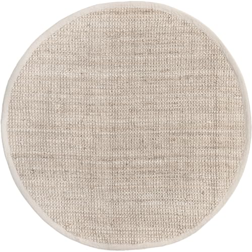 nuLOOM Ashli Solid Farmhouse Jute Area Rug, 4' Round, Off-white - color: Off White, size: 4' (Round)