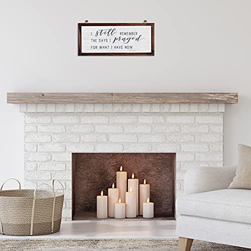 I Still Remember the Days I Prayed for What I Have Now Rustic Hanging Wood Wall Sign Retro Vintage Home Decor Wooden Farmhouse Plaque for Garden Home Farmhouse(White Background)