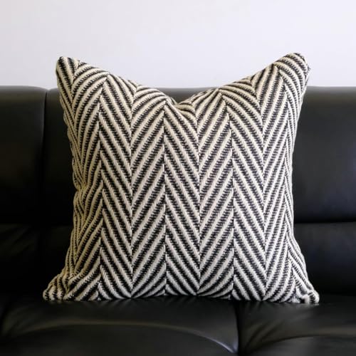vctops Boho Throw Pillow Cover Black and White Knitted Woven Pillow Cushion Cover Arrow Knit Decoration Square Pillowcase for Sofa Couch Bedroom Living Room - 20"x20" - color: Black, size: 20" x 20" (Pack of 1)