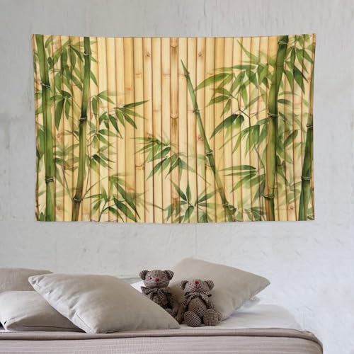 HZOHNAGO Bamboo Tapestry Chinese Style Green Leaves Printed Wall Tapestry Painting Wall Hanging for Bedroom Living Room Dorm 60" W x 40" H - color: Bamboo-6, size: 60"L x 40"W