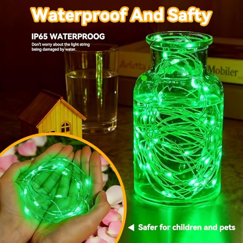 Twinkle Fairy Lights 8 Modes with Remote and Timer 33ft 100LED USB Plug in String Lights Waterproof String Lights for Bedroom Indoor Wreath Party Wedding Christmas Decoration, Green - color: Green, size: 1 Pack