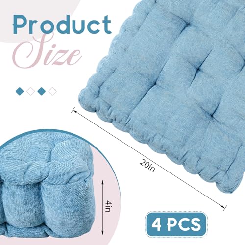 Jerify Floor Pillow Cushions Large Round Square Large Meditation Floor Pillow for Classroom Adult Meditation Picnic Party Seating Learning Daycare School(Square,Mixed Blue,4 Pcs) - color: Mixed Blue, size: Square 20 x 20