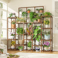EnHomee Tall Plant Stand, 14 Tiers Indoor Plant Stand for Multiple Plants Pot, Wood Plants Shelves for Living Room, Patio, Balcony, Yard, Garden, 11.8''D×56''W×63''H