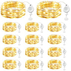 Brightown 14 Pack LED Fairy Lights Battery Operated String Lights, 7ft 20LED Waterproof Silver Wire Twinkle Lights, Firefly Starry Moon Lights for Mason Jars DIY Christmas Wedding Party Bedroom - color: Warm White, size: 14 Pack