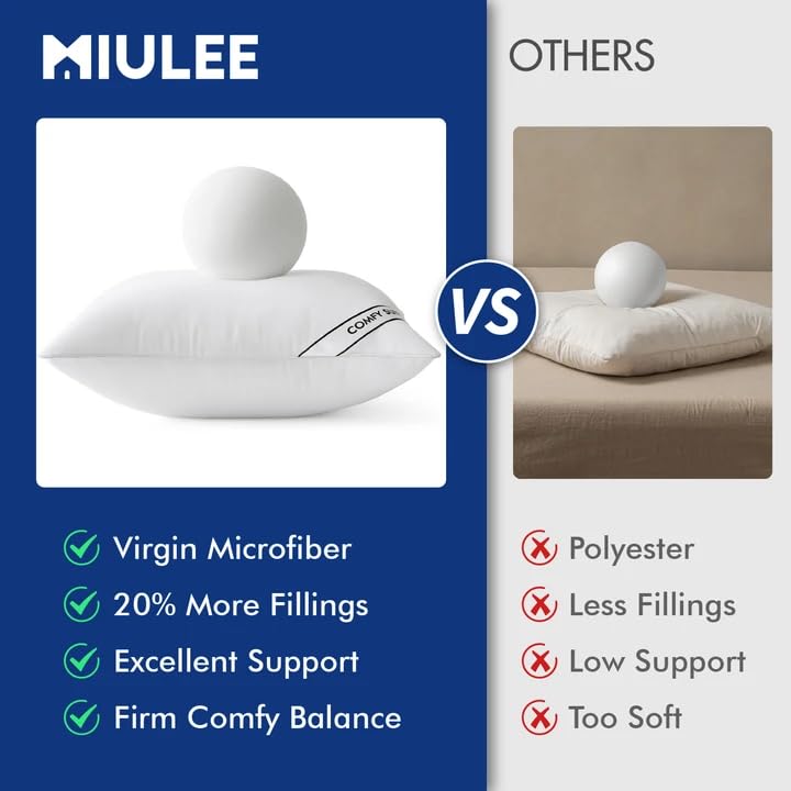 MIULEE 18x18 Inch Pillows Inserts, Pack of 4 Down Alternative Virgin Filling Comfy Support Throw Pillows for Sofa Couch Bed - size: 18x18