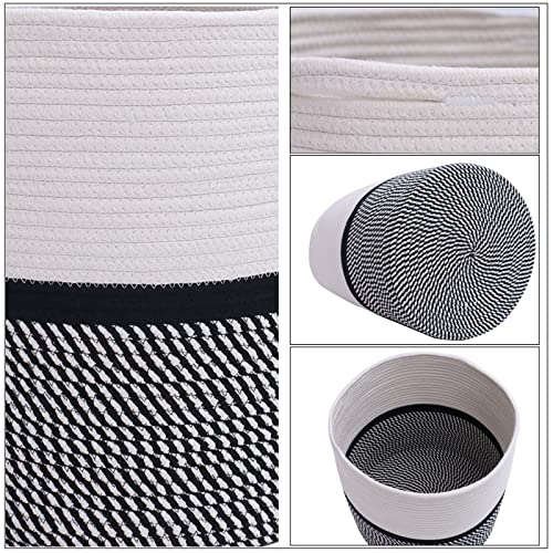 Cotton Rope Plant Basket Modern Woven Basket for 10" Flower Pot Floor Indoor Planters,Storage Organizer Toys Rustic Home Decor,Beige 11"x 11" - color: Beige, size: W 11"x H 11"