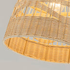 Modern Japandi Handmade Rattan Pendant Light (Dome)