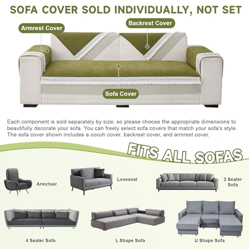 VClife Modern Couch Cover, Non Slip Dog Sofa Cover, Green, 35.4" x 35.4" | Pet-friendly Sofa Covers, Scratch-resistant, Waterproof, Non Slip That Stay Firmly In Place, Durable and Machine Washable - color: 01# Green, size: 35.4" x 35.4"