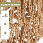 Ciieeo Straw Rope Woven Lampshade Rustic Pendant Ceiling Light Cover Small 8.66X8.66X3.93In Lightweight Replacement for Cozy Indoor Lighting