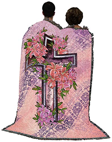 Pure Country Weavers Cross and Stargazer Blanket - Sympathy Bereavement Gift Tapestry Throw Woven from Cotton - Made in the USA (72x54) - color: Stargazer Cross, size: 72" x 54"