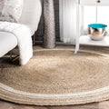 nuLOOM Rikki Coastal Braided Jute Area Rug, 4' Round, Off-white - color: Off White, size: 4' (Round)