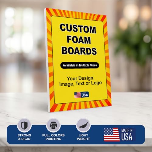 Custom Poster Boards by DC | Foam Board Poster Custom Printing, Personalized Foam Board Sign | Made in USA | Custom Foam Board Poster Printing (Stand not Included) - color: Foam Board