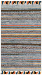SAFAVIEH Montauk Collection Accent Rug - 3' x 5', Blue & Multi, Handmade Boho Stripe Fringe Cotton, Ideal for High Traffic Areas in Entryway, Living Room, Bedroom (MTK901C) - color: Blue/Multi, size: 3' x 5' (Rectangular)