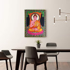 Rastogi Handicrafts Cotton Wall Hanging Indian Goddess Indian Deity 40" X 30" Poster Size (BUDDHA-G) - color: BUDDHA-G