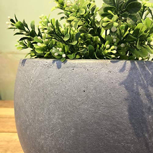 Kante 11.8" Dia Round Concrete Planter, Outdoor/Indoor Large Bowl Plant Pots with Drainage Hole and Rubber Plug for Garden Patio Balcony Home, Slate Gray - color: Slate Gray, size: 11.8" d